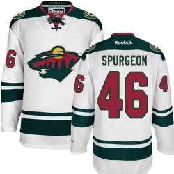 Jared Spurgeon Reebok Minnesota Wild Authentic White Away NHL Jersey
