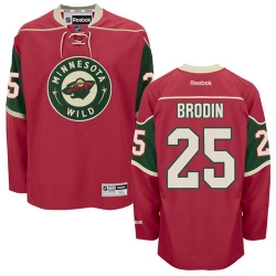 Jonas Brodin Reebok Minnesota Wild Authentic Red Home NHL Jersey
