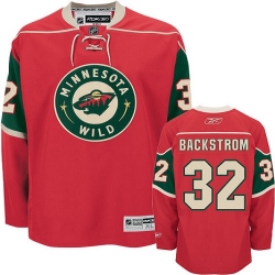 Niklas Backstrom Reebok Minnesota Wild Authentic Red Home NHL Jersey