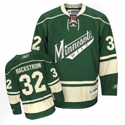 Niklas Backstrom Youth Reebok Minnesota Wild Authentic Green Third NHL Jersey