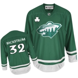 Niklas Backstrom Reebok Minnesota Wild Authentic Green St Patty's Day NHL Jersey