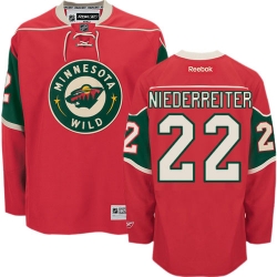 Nino Niederreiter Reebok Minnesota Wild Premier Red Home NHL Jersey