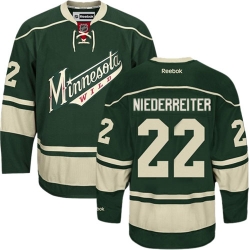 Nino Niederreiter Reebok Minnesota Wild Authentic Green Third NHL Jersey