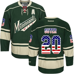 Ryan Suter Reebok Minnesota Wild Authentic Green USA Flag Fashion NHL Jersey