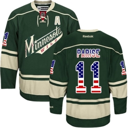 Zach Parise Reebok Minnesota Wild Authentic Green USA Flag Fashion NHL Jersey