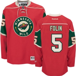 Christian Folin Reebok Minnesota Wild Premier Red Home NHL Jersey