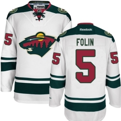 Christian Folin Reebok Minnesota Wild Authentic White Away NHL Jersey