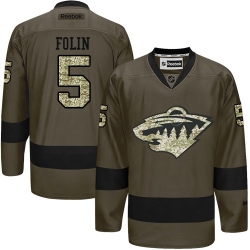 Christian Folin Reebok Minnesota Wild Authentic Green Salute to Service NHL Jersey