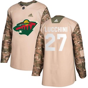 Jacob Lucchini Youth Adidas Minnesota Wild Authentic Camo Veterans Day Practice Jersey