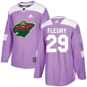 Marc-Andre Fleury Youth Adidas Minnesota Wild Authentic Purple Fights Cancer Practice Jersey