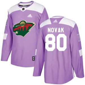 Pavel Novak Youth Adidas Minnesota Wild Authentic Purple Fights Cancer Practice Jersey