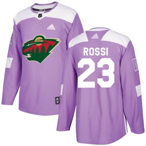 Marco Rossi Youth Adidas Minnesota Wild Authentic Purple Fights Cancer Practice Jersey