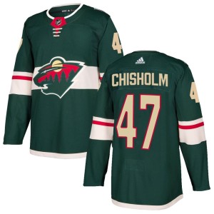 Declan Chisholm Youth Adidas Minnesota Wild Authentic Green Home Jersey