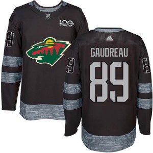 Frederick Gaudreau Youth Minnesota Wild Authentic Black 1917-2017 100th Anniversary Jersey