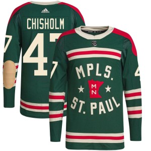 Declan Chisholm Youth Adidas Minnesota Wild Authentic Green 2022 Winter Classic Player Jersey
