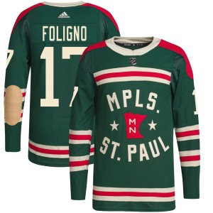 Marcus Foligno Youth Adidas Minnesota Wild Authentic Green 2022 Winter Classic Player Jersey