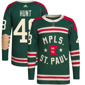 Daemon Hunt Youth Adidas Minnesota Wild Authentic Green 2022 Winter Classic Player Jersey
