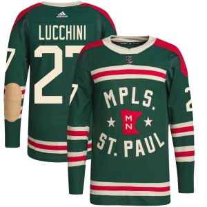 Jacob Lucchini Youth Adidas Minnesota Wild Authentic Green 2022 Winter Classic Player Jersey