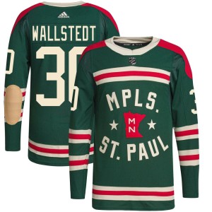 Jesper Wallstedt Youth Adidas Minnesota Wild Authentic Green 2022 Winter Classic Player Jersey