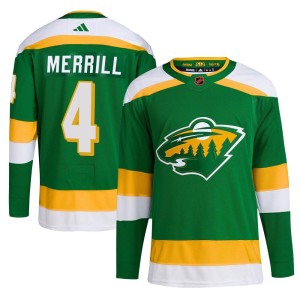 Jon Merrill Men's Adidas Minnesota Wild Authentic Green Reverse Retro 2.0 Jersey