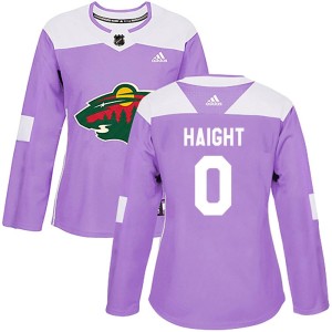 Hunter Haight Women's Adidas Minnesota Wild Authentic Purple Fights Cancer Practice Jersey